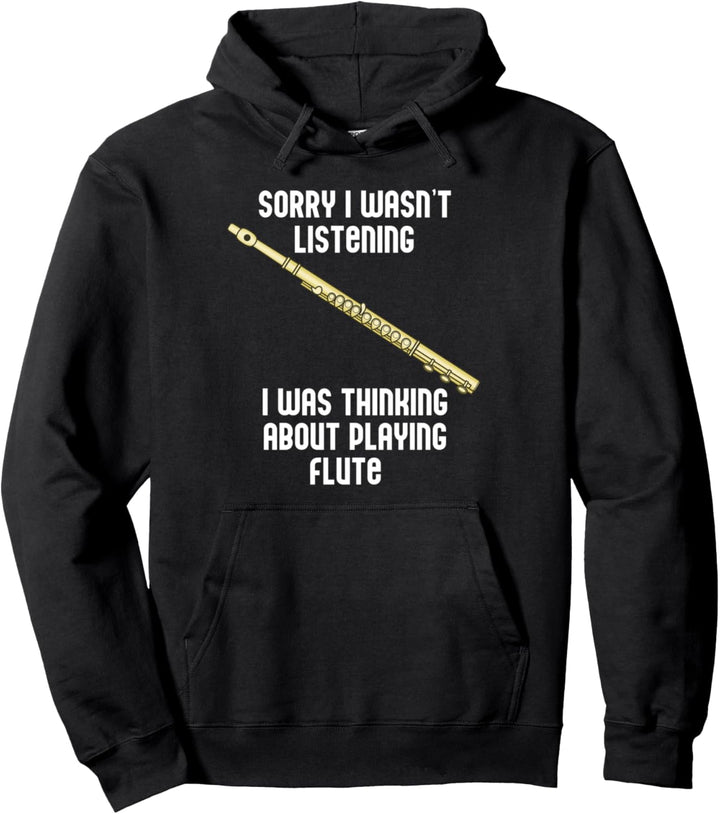 Flöte spielen Klassischer Musiker Orchester Flötist Pullover Hoodie
