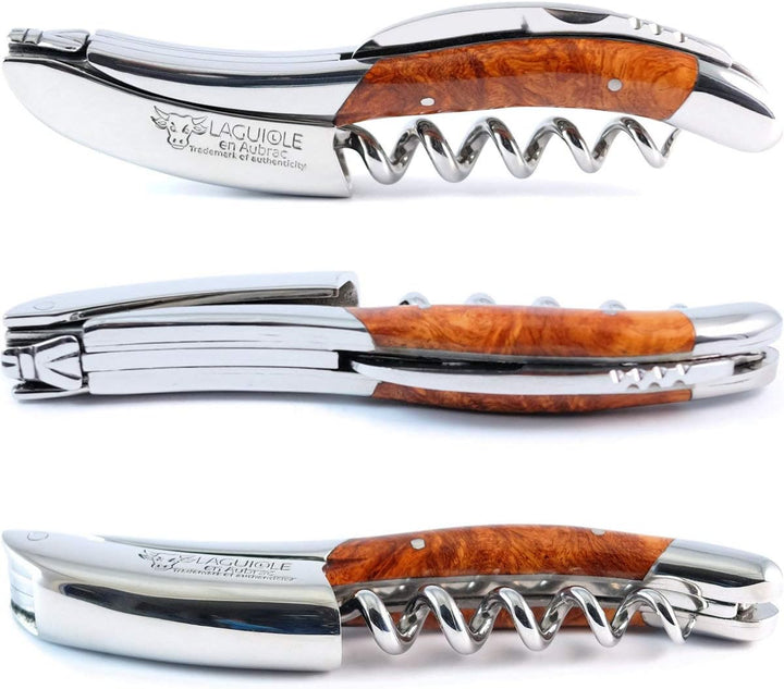 LAGUIOLE en Aubrac professionelles Sommelier Kellnermesser Amboina Wurzelholz