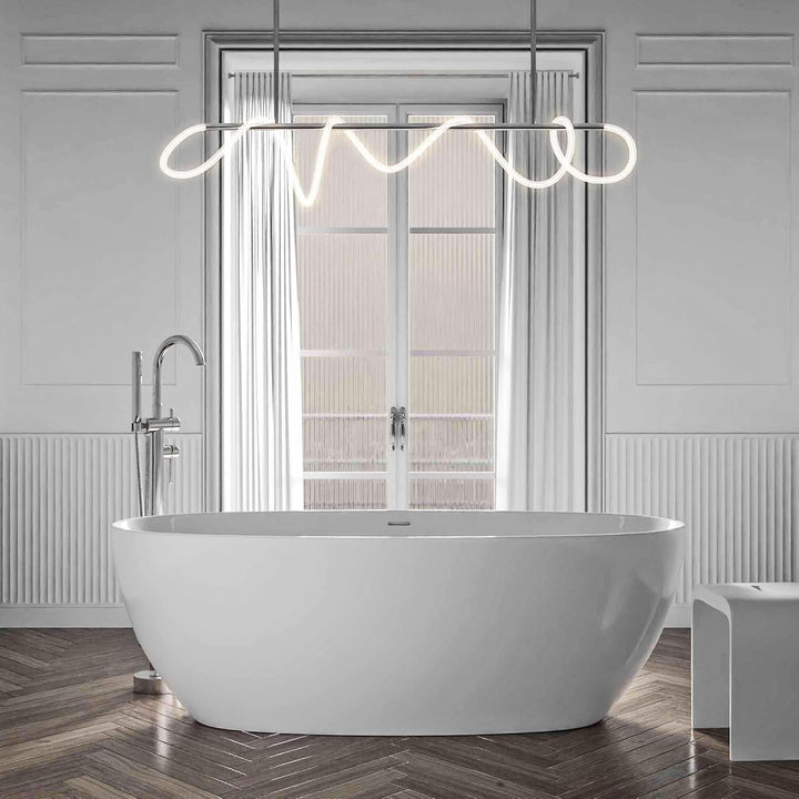 BERNSTEIN Freistehende Badewanne BELAQUA Acryl Weiss glänzend - 170 x 80x 58 cm - 5 Jahre Garantie -