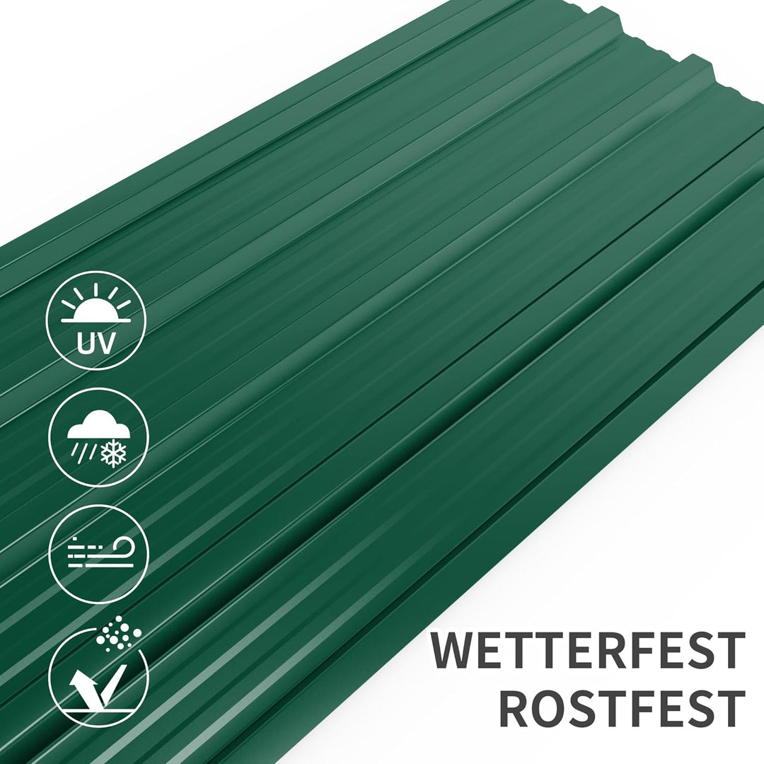 Mondeer Set of 14 Metal Trapezoidal Sheet, Corrugated Sheet for Roof, Roof Sheets, Trapezoidal Sheet