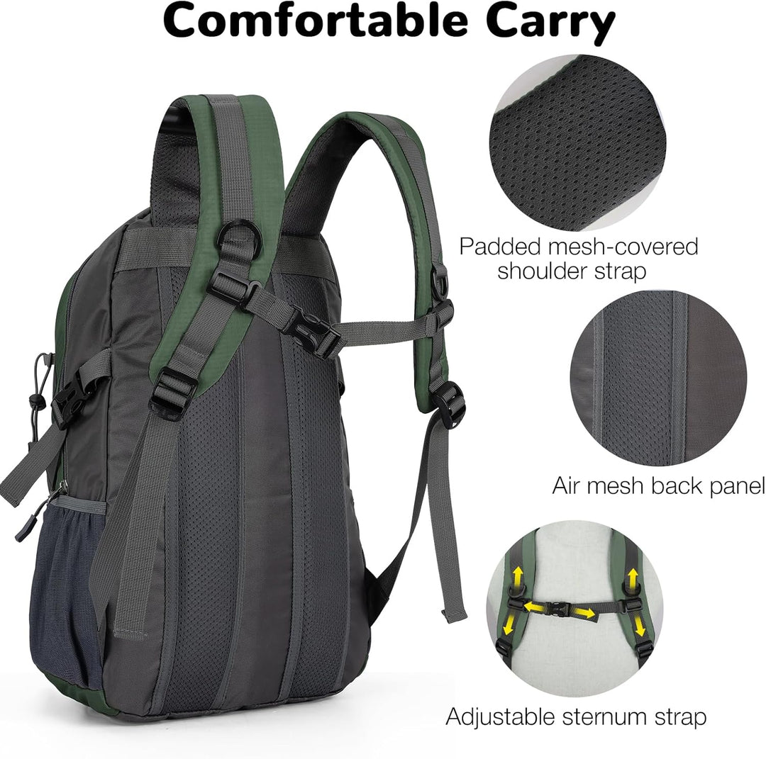 25L Wandernrucksack Damen Herren, Outdoor Rucksäcke Tagesrucksäcke, Wasserdichter Reiserucksack für