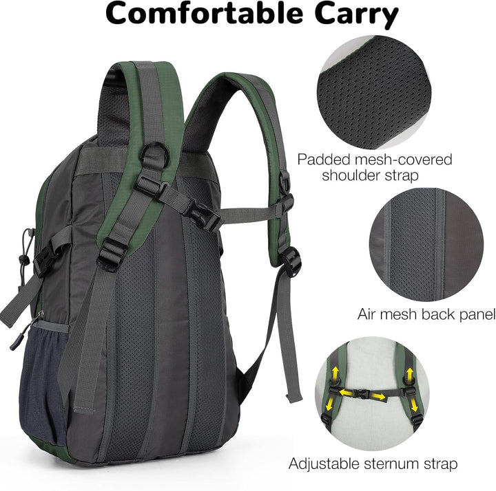 25L Wandernrucksack Damen Herren, Outdoor Rucksäcke Tagesrucksäcke, Wasserdichter Reiserucksack für