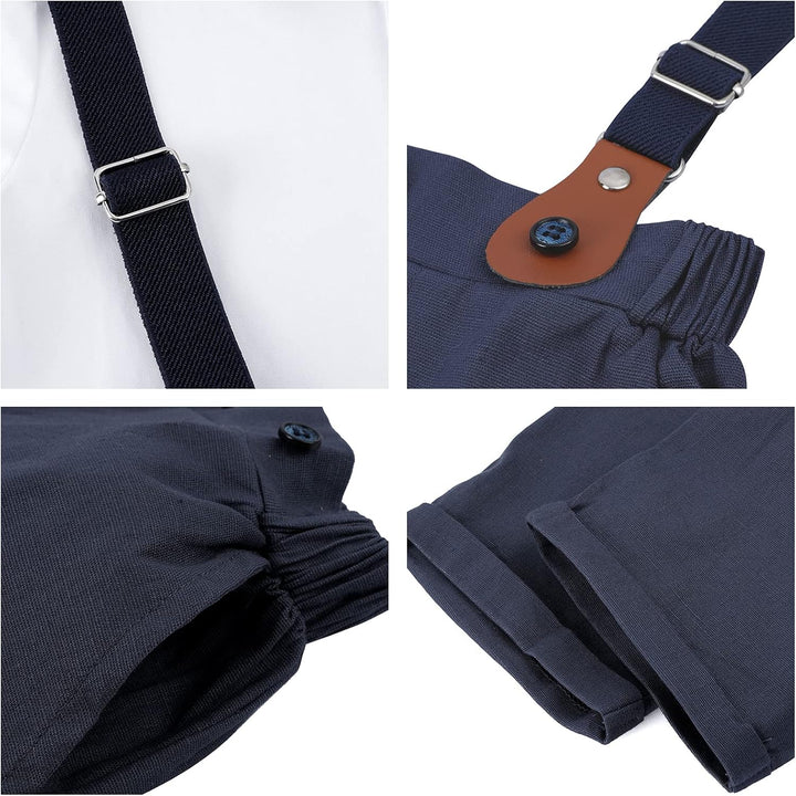 mintgreen Baby Jungen Anzüge, Neugeborenes Hemd Hose Taufe Gentleman Outfit Kurzarm Passen mit Strap
