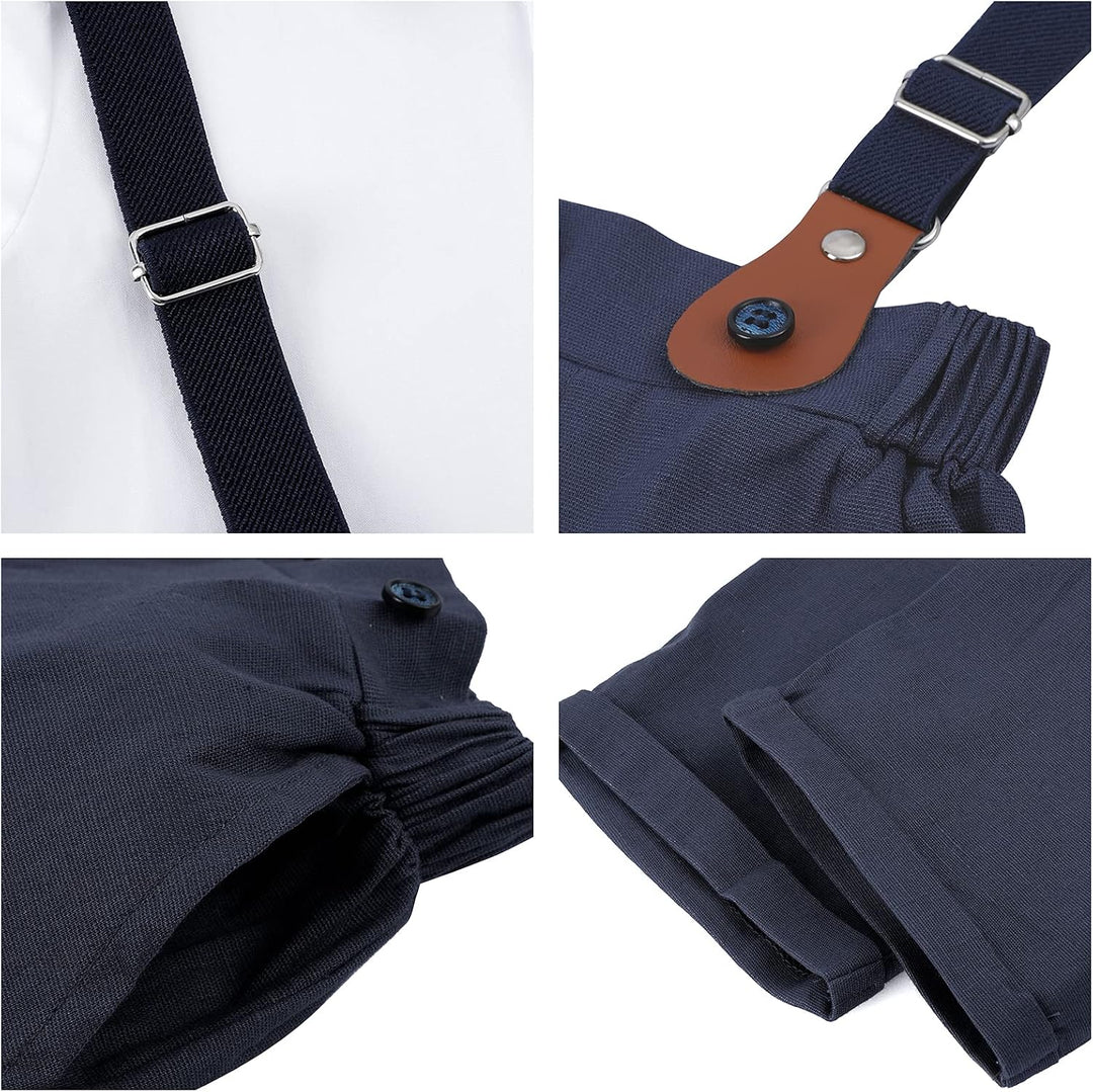 mintgreen Baby Jungen Anzüge, Neugeborenes Hemd Hose Taufe Gentleman Outfit Kurzarm Passen mit Strap