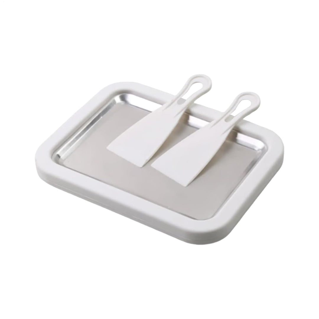 Eiscreme-Rollmaschine mit 2 Schabern, 26 x 21 cm, gefrierbar, für sofortige DIY-Eiscreme, Rollen, fü