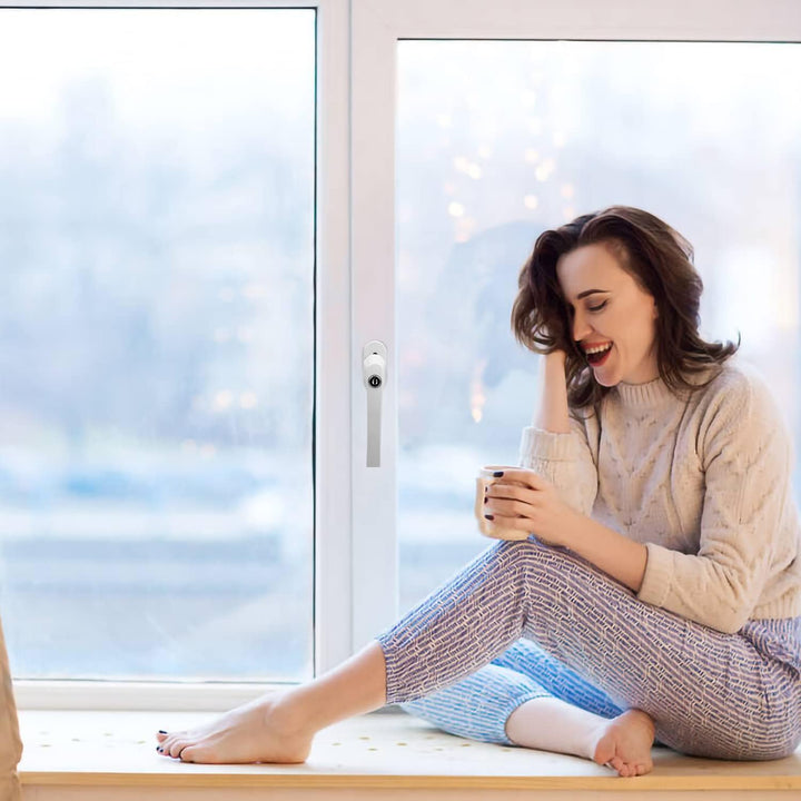 Jopassy Aluminium Fenstergriff 8x Weiss Abschliessbar Fenstergriff mit Schloss Schlüssel Kindersiche