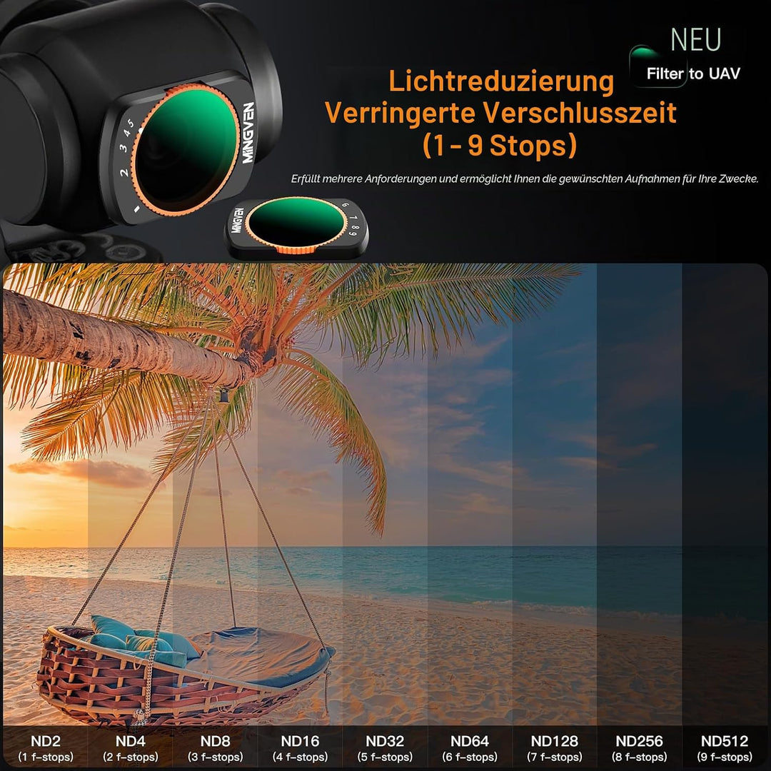 Magnetisches ND-Filter-Set für DJI Osmo Pocket 3 Creator Combo, verstellbare ND-Filter 1-5 Stopps +