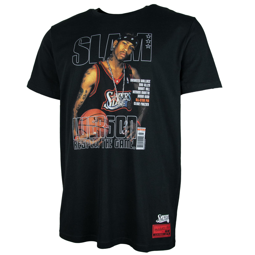Mitchell &amp; Ness NBA Slam Cover T-Shirt Philadelphia 76ers, Schwarz L, Philadelphia 76ers, Schwarz L