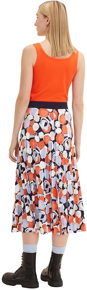 TOM TAILOR Damen Plissee Rock 46 31116 - Navy Flower Design, 46 31116 - Navy Flower Design