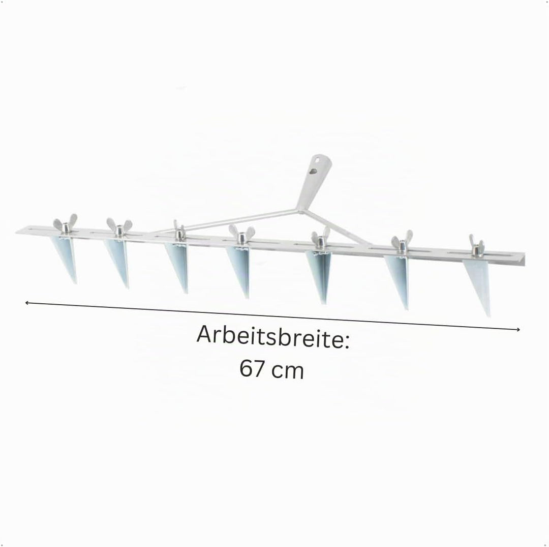 Rekord Rillenzieher (Stahl, pulverbeschichtet) ohne Stiel, 7 verstellbaren Scharen, Arbeitsbreite: c