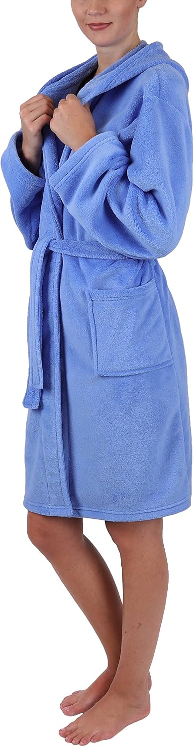 Betz Kinder Bademantel STYLE mit Kapuze Kinderbademantel Farbe hellblau Grösse 128-176 140 Hellblau,