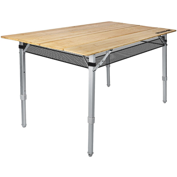 Bambus Klappbarer Camping Tisch; Höhenverstellbarer Klapptisch für Garten; Outdoor Beistelltisch Fal