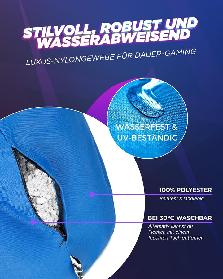 PATCH HOME Gamer Sessel in 2 verschiedenen Grössen und 25 XL - 75cm Durchmesser, 30cm Sitzhöhe, 80cm