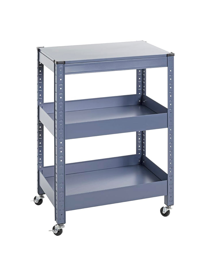 HAKU Möbel Servierwagen, blau, Metall - Masse: B 50 x H 75 x T 32 cm, Style: Modern, Blau