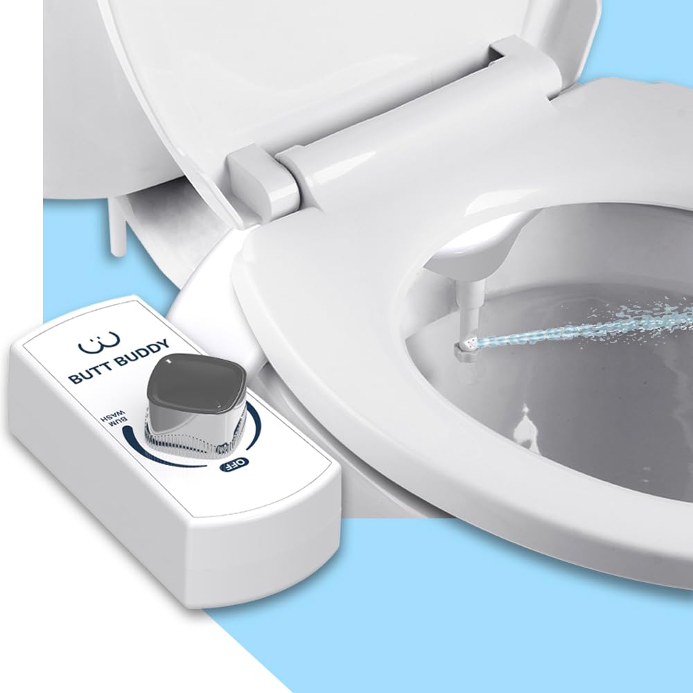 BUTT BUDDY - Bidet Toilet Seat Attachment & Fresh Water Sprayer (Easy to Install, Universal Fit, No