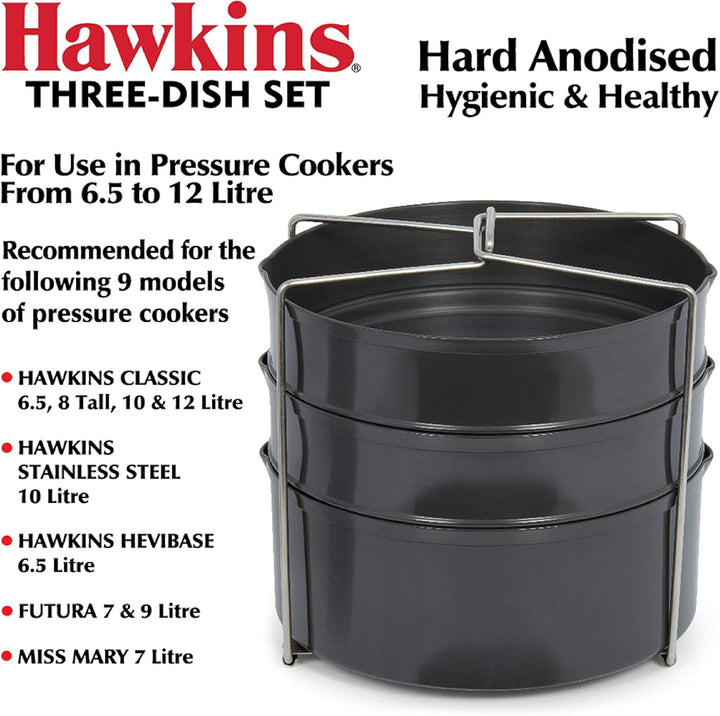 HAWKINS ADS65 Schnellkochtopf Set, Harteloxiert, grau
