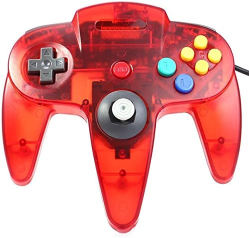 2 Controller Für Nintendo 64 N64 Rot Transparent Kabelgebunden Gamepad Joypad