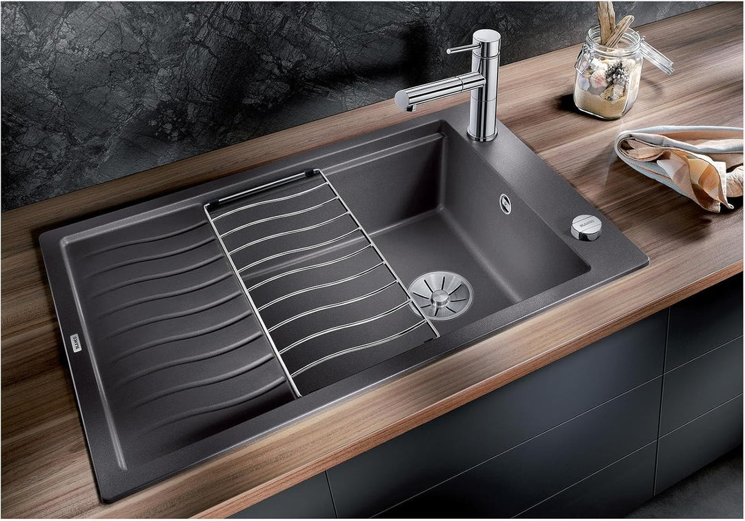 BLANCO ELON XL 6 S | SILGRANIT schwarz | Einbauart: Einbau von Oben | reversibel | mit Ablauffernbed