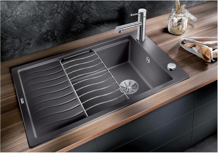 BLANCO ELON XL 6 S | SILGRANIT schwarz | Einbauart: Einbau von Oben | reversibel | mit Ablauffernbed