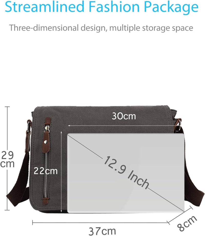 FANDARE Unisex Messenger-Tasche, 35,6 cm, tragbar, Umhängetasche, für Studenten, Reisen, Arbeit, Sch