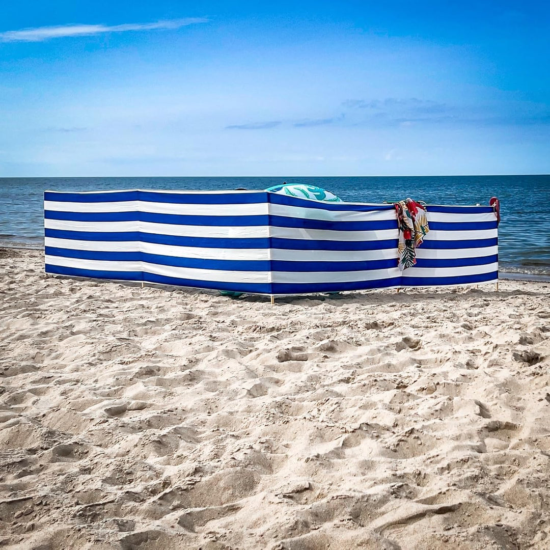 SILUK Strand Windschutz Sichtschutz 12m Blau-weiss, 12m Blau-weiss