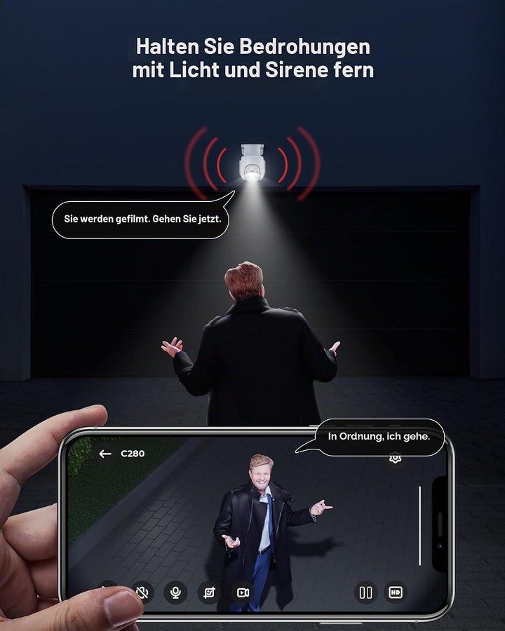ZOSI 3K 5MP Wi-Fi 6 Überwachungskamera Set mit 2X 360° PTZ WLAN Kamera Aussen, 64GB Karte, Personenv