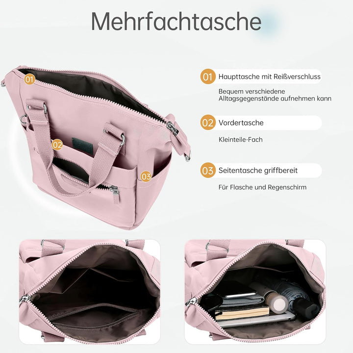 DIRRONA Beiläufig Damen Umhängetasche Multi Pocket Multi Fach Crossbody Bag Mittelgrosse Umhängetasc