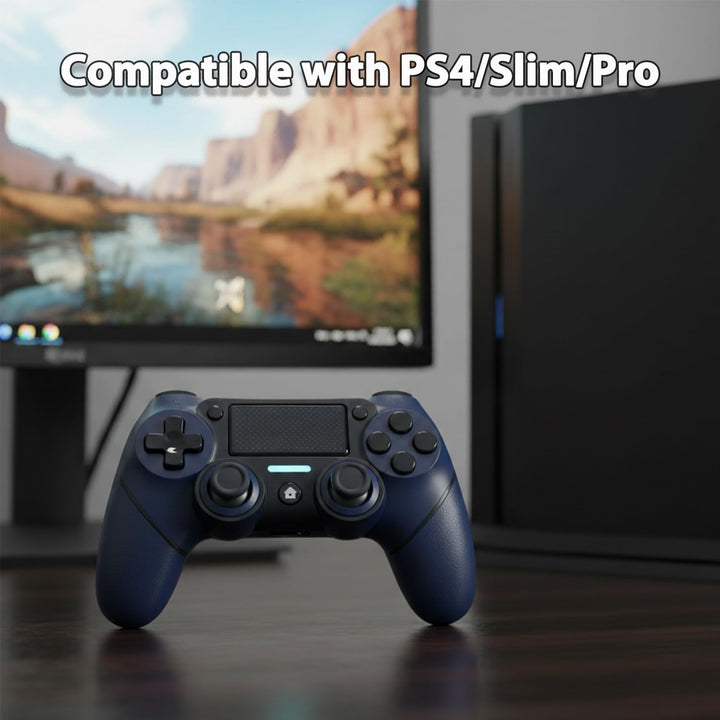 VooFun Wireless Controller Kompatibel mit PS-4/Pro/Slim/PC, Bluetooth Gamepad mit Vibration,6-Achsen