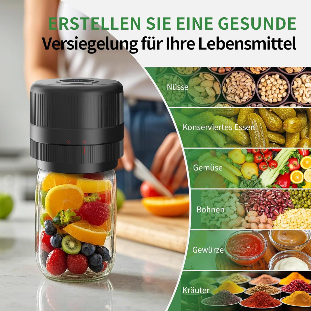 Wothfav Elektrisches Vakuumierer für Einmachgläser, Elektrische Mason Jar Vakuum Sealer für Breite u