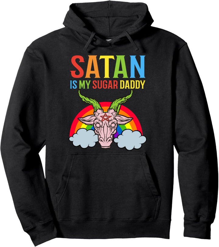 Okkult Occult Gothic Satan is my Sugar Daddy Goth Pullover Hoodie