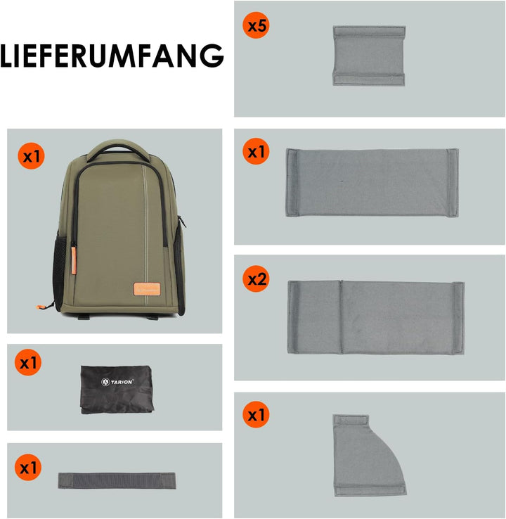 TARION Kamerarucksack Spiegelreflex Fotorucksack Wasserdicht Leicht und Kompakt Klein DSLR Rucksack