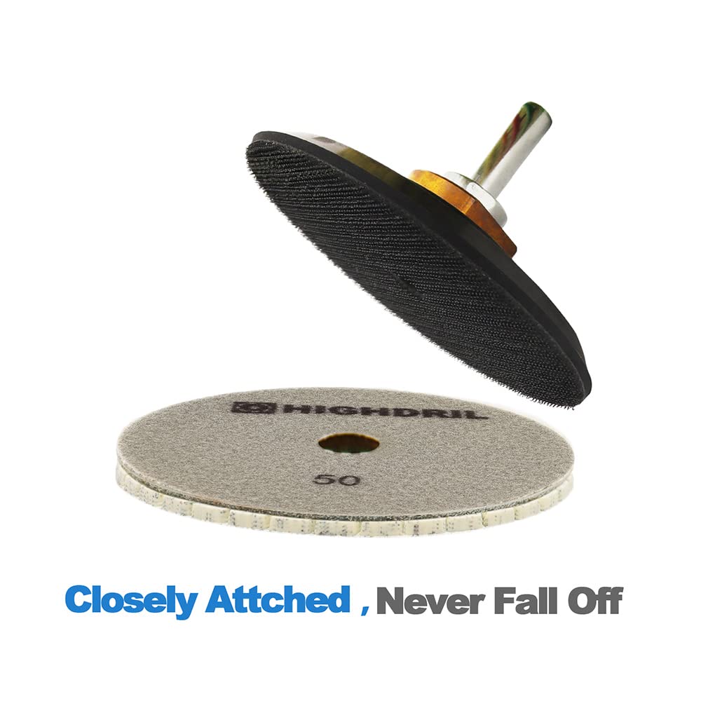 Nasse Diamant Polierscheibe - HIGHDRIL 12 Stück 125MM #50 diamant schleifpad für Granit, Marmor, Ker