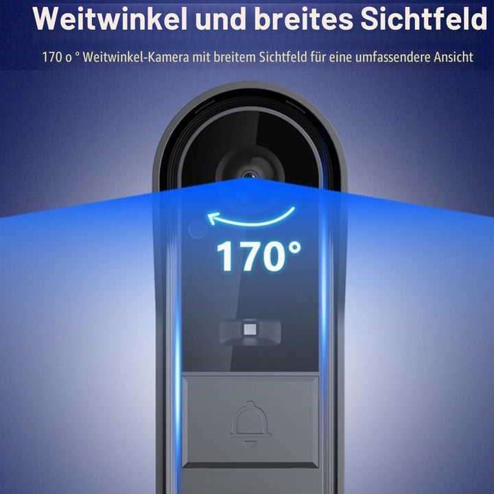 Winnes Kabellose Türklingel mit Kamera, Videotelefon, Bluetooth, mit IPS-Display von 4,3 Zoll, kabel
