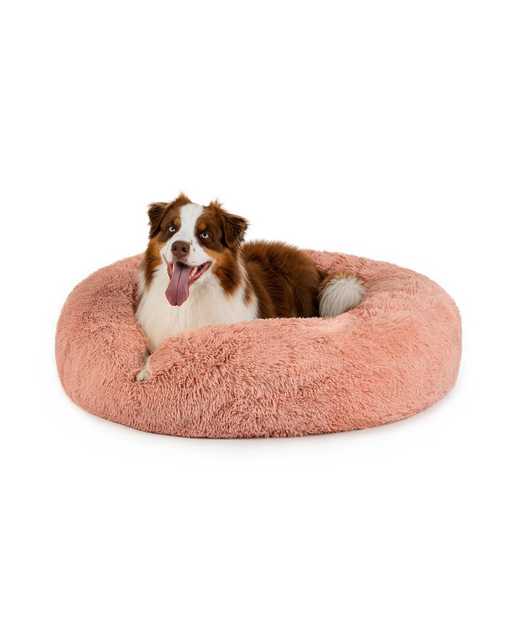 lionto Hundebett rund Hundekissen Hundesofa Katzenbett Donut, (3XL) 100 cm Ø rosa L 100 x B 100 x H