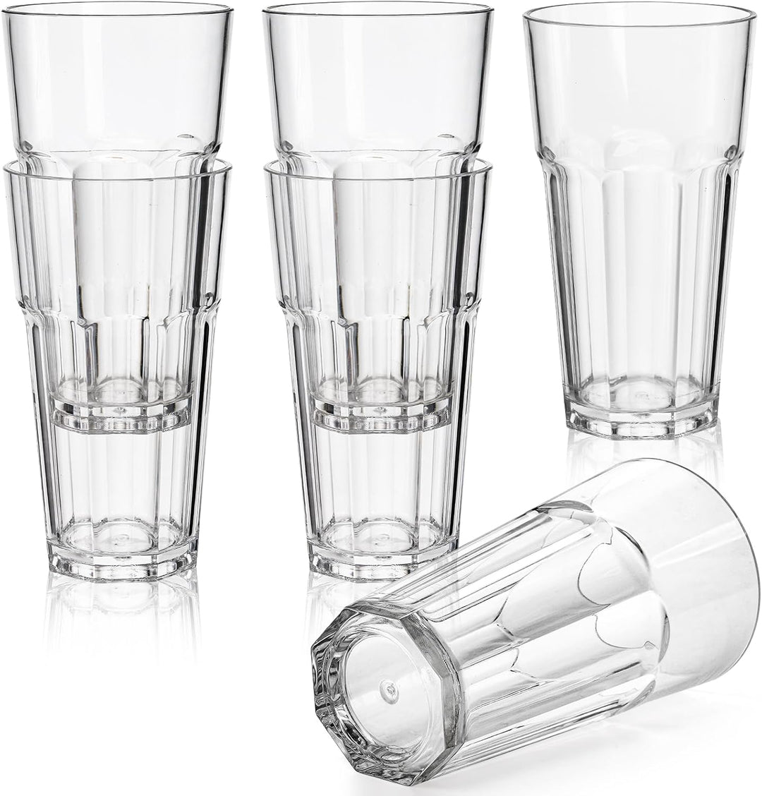 Tebery 6 Stück 400ml Acryl Kunststoff Tumbler Tassen, 14oz Trinkgläser Wassergläser, wiederverwendba