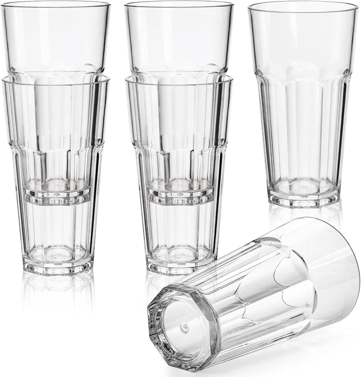 Tebery 6 Stück 400ml Acryl Kunststoff Tumbler Tassen, 14oz Trinkgläser Wassergläser, wiederverwendba