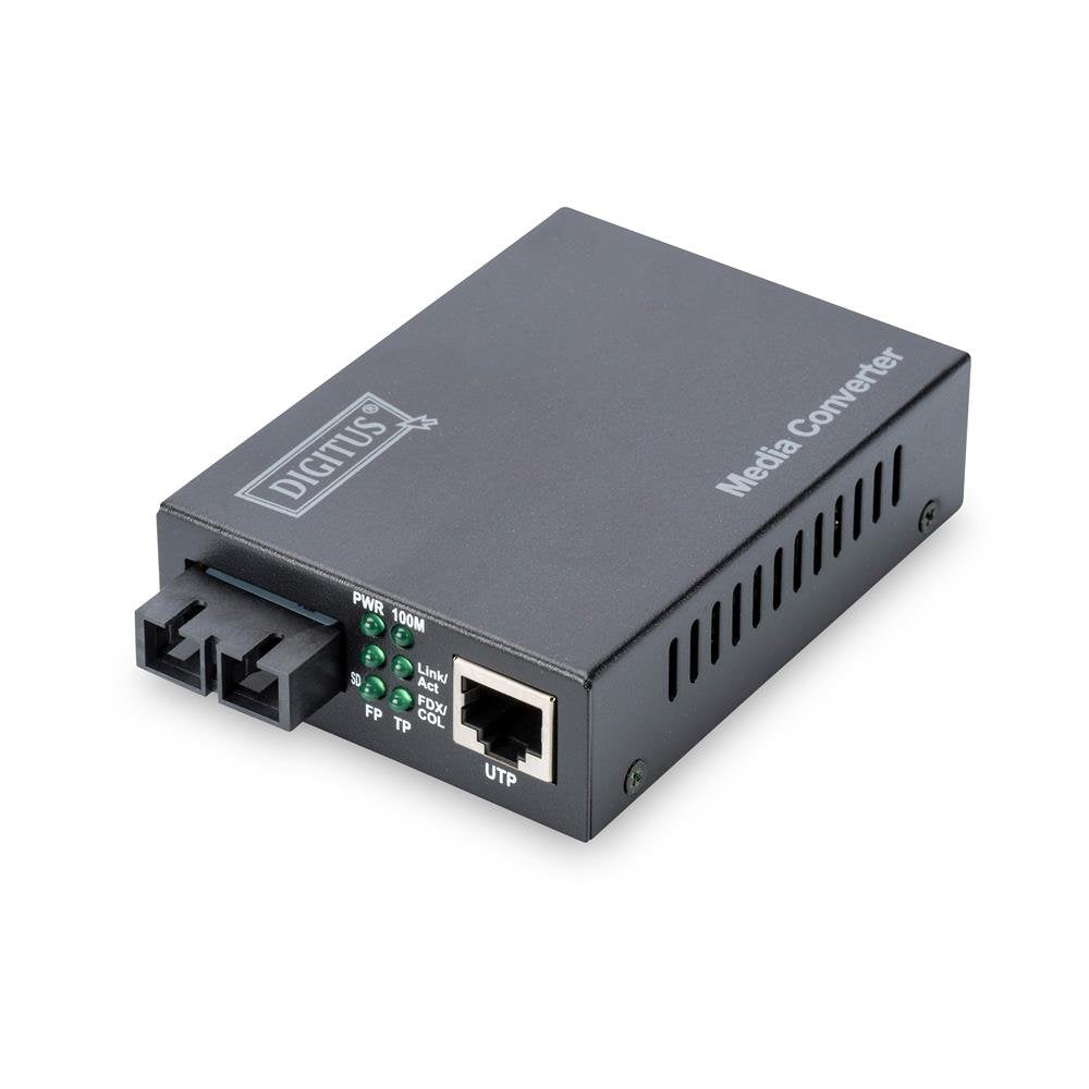 DIGITUS Medienkonverter - Singlemode - Fast Ethernet - RJ45 / SC - 1310nm Wellenlänge - Bis 20km - S