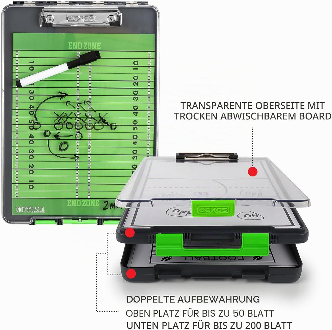 Dexas Clearview Clipcase Dry Erase Klemmbrett, 34 x 24 cm, Grün Grün Klemmbrett, Grün Klemmbret