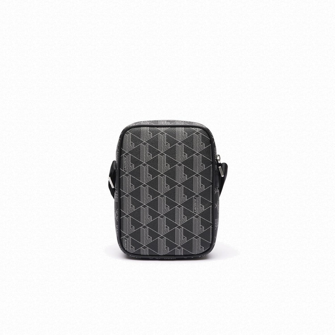 Lacoste Herren Nh4410lx Handtasche, Monogram schwarz grau, Einheitsgrösse, Monogram Schwarz Grau