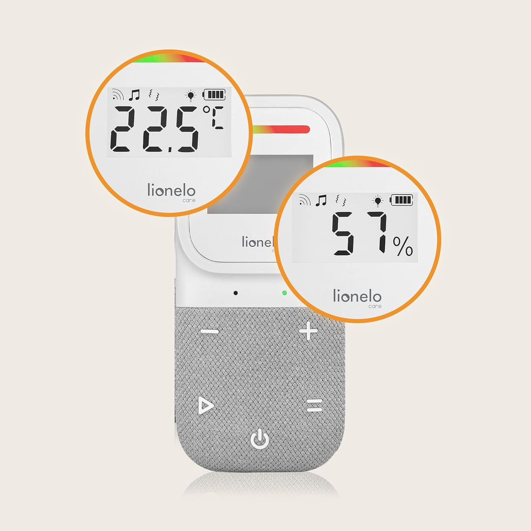 Lionelo Babyline 2.3 Audio-Babyphone mit Nachtlicht, Reichweite bis zu 400 m, LCD-Display, Gegenspre