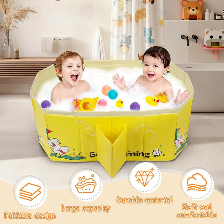 Faltbare Badewanne Kinder Tragbare Säuglings Badewanne Baby mit Ablassschraube Integrierte Tragbare