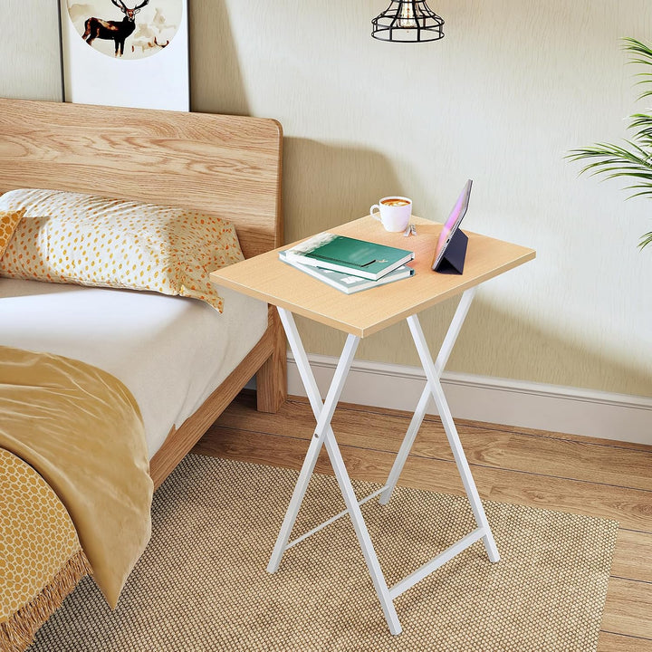 HOOBRO Beistelltisch Klappbar, Kleiner tabletttisch, TV Tray 2er Set, klapptisch Snack Tisch Industr