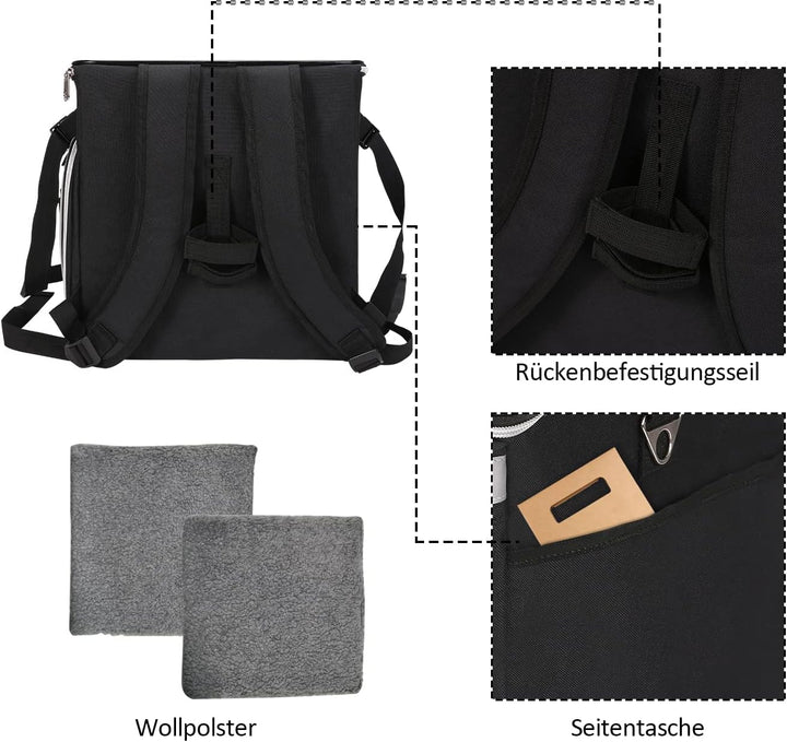 Haustier Fahrradtasche für Hunde Katzen, Haustier Rucksäke mit Vorne Atmungsaktiv Netzfenster, Faltb