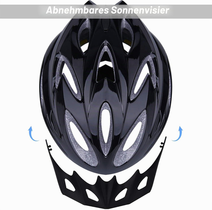 Shinmax Fahrradhelm,Fahrradhelm Herren Damen mit Visier Abnehmbarer EPS Körper+PC Schale MTB Mountai