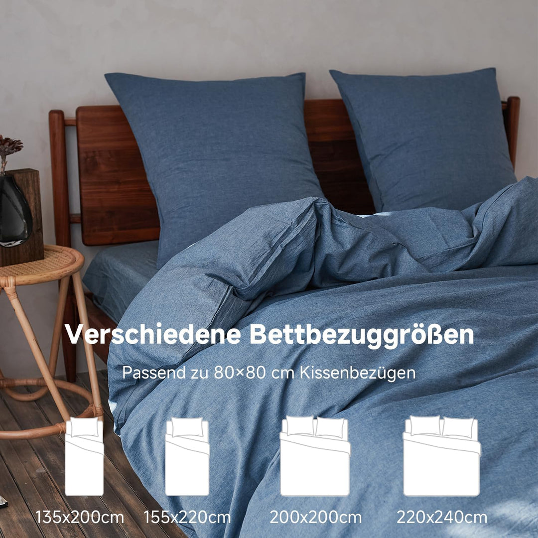 Simple&Opulence Bettwäsche 2 Teilig-100% Gewaschene Baumwolle Weiche und Angenehme Schlafkomfort - Ö