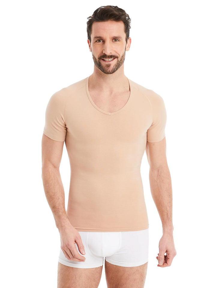 FINN figurformendes Kompressions-Unterhemd Herren - Shapewear Kurzarm Shirt mit Bauch-Weg Effekt - B