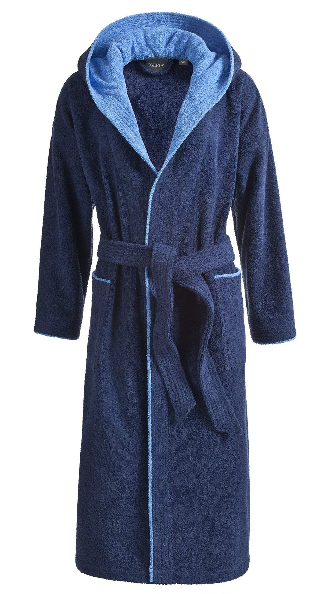 Egeria 501005 Calypso Kinder Jugend Bademantel, Baumwolle, 35 x 31 x 10 cm, Dunkle Blau 140 dark blu