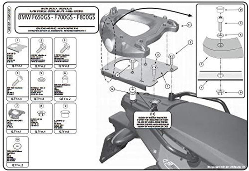 Givi SR5107 Topcase Träger Monokey
