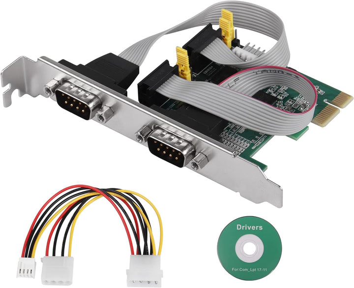 CERRXIAN 2 Port PCI Express RS232 Serielle Adapterkarte, DB9 Dual Channel PCIe X1 AX99100 Erweiterun