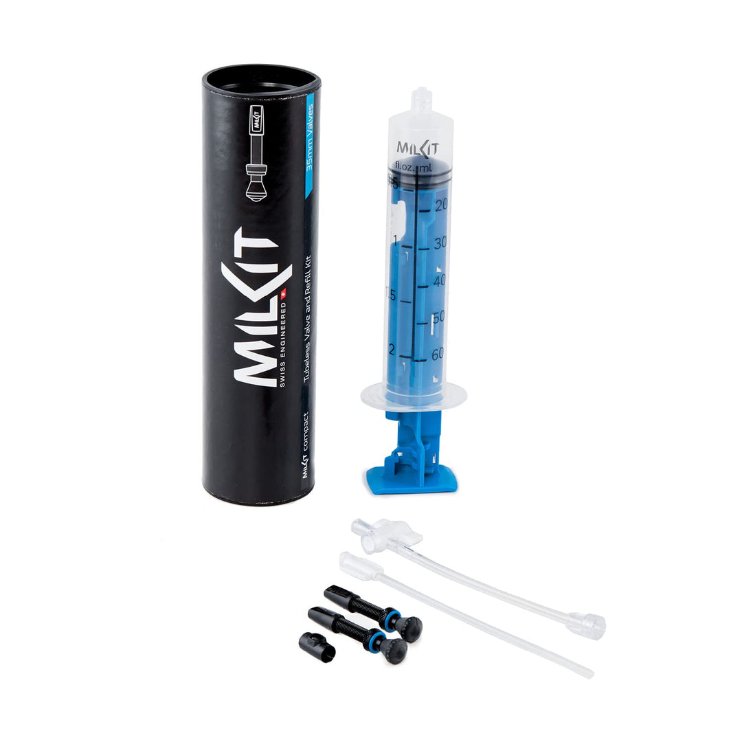 MilKit Compact Tubeless Ventilsystem - Mess-und Nachfüllspritze 60ml - Zwei Patentierte Tubelessvent